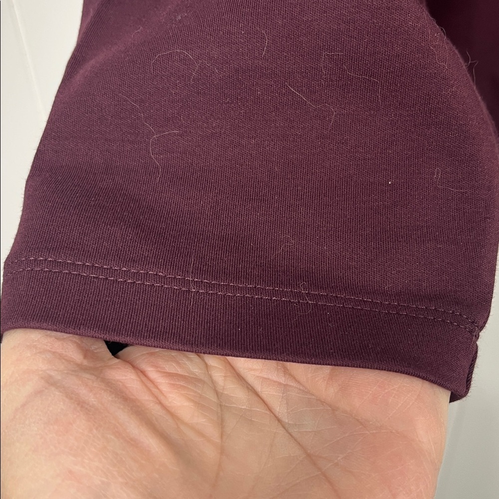 L.L. Bean Women's Pullover Top 2X Plus Burgundy Shawl Collar 100% Cotton NWOT - Picture 5 of 12